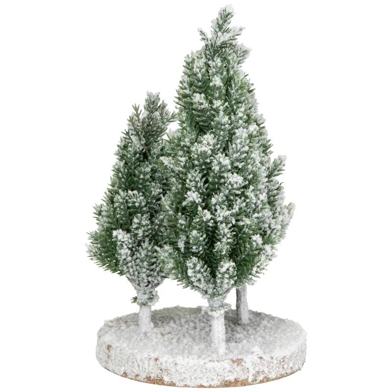 Northlight Seasonal Frosted Trio Of Pine Trees Christmas Decoration - 8" - Unlit
