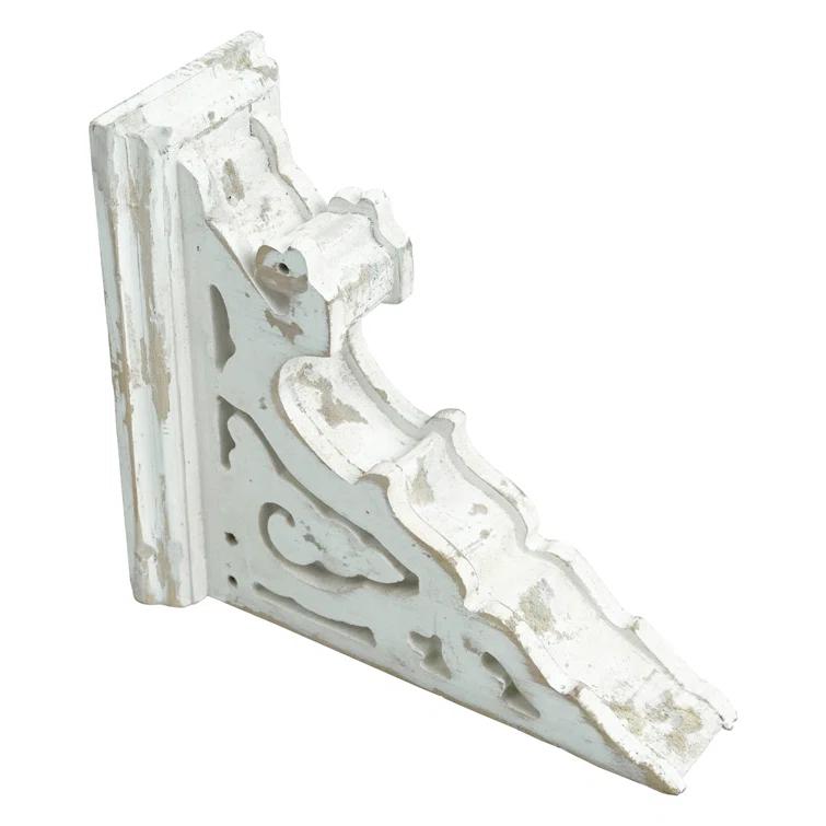 Ophelia & Co. Vintage Shabby Wood Corbels Brackets for Shelf Farmhouse Wall Decor (Set of 2)