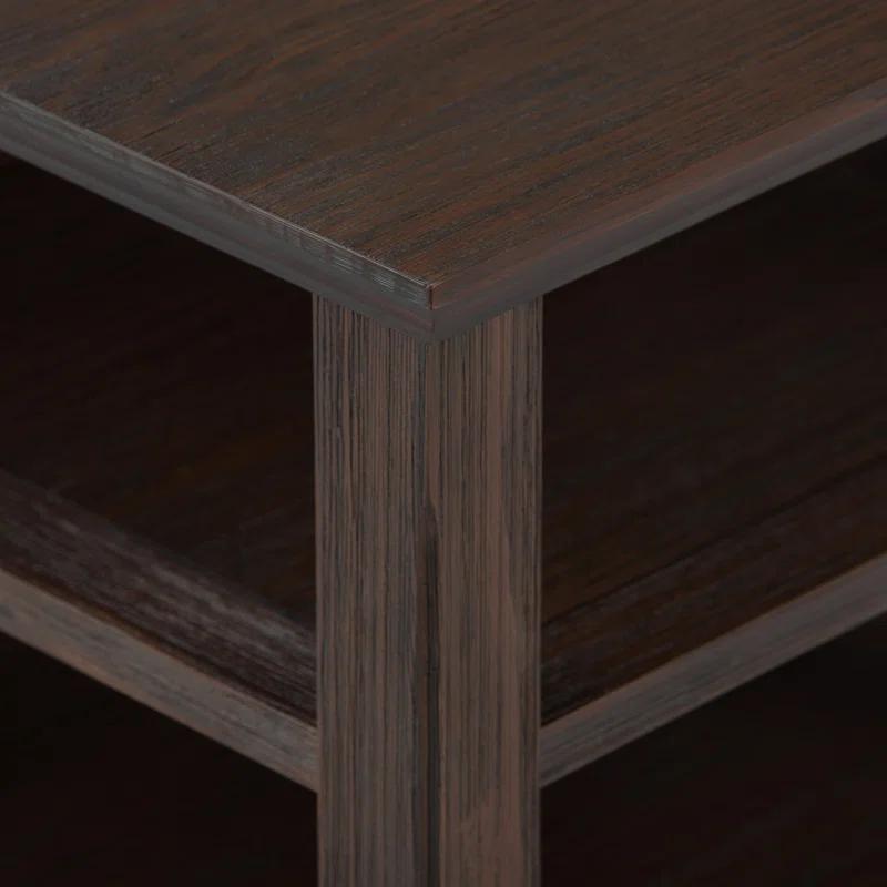 Simpli Home Acadian Solid Wood Transitional Table with Open Shelves