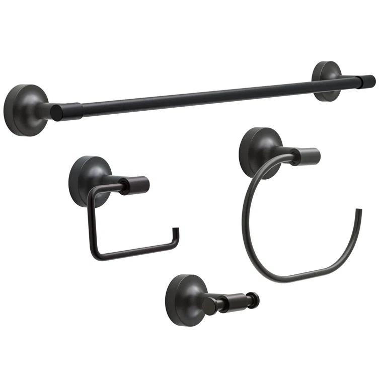 Franklin Brass Voisin Double Towel Hook Bath Hardware Accessory in Matte Black VOI35-MB