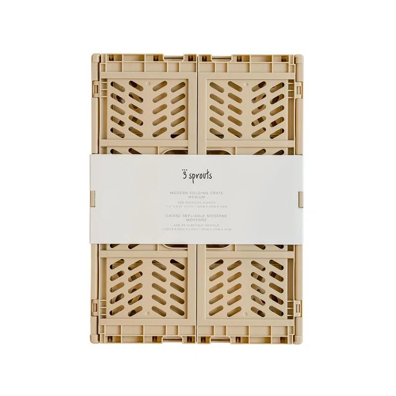 3 Sprouts 3 Sprouts - Recycled Plastic Crates - Pack of 2 - Sand