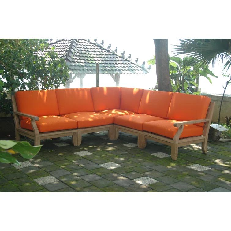 Riviera Natural Teak 5-Person Outdoor Sectional Sofa