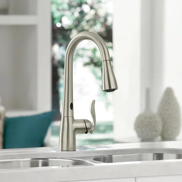Moen Arbor One Handle Pulldown Kitchen Faucet Featuring Power Boost and Reflex