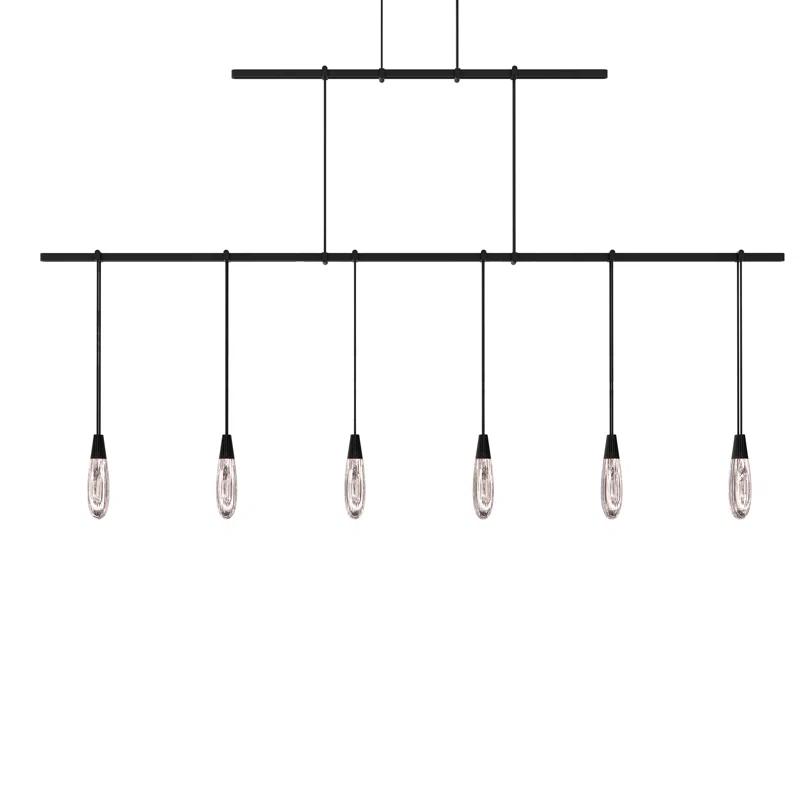 Suspenders 6 - Light Satin Black LED Kitchen Island Pendant