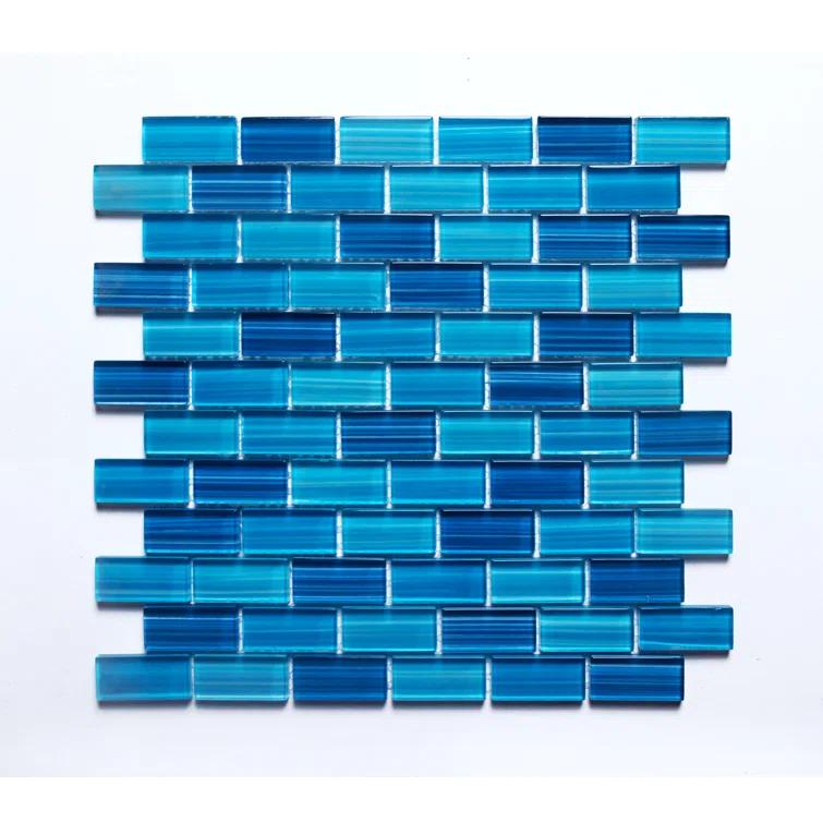 WS Tiles® Swimming Pool Series 1" x 2" Straight Edge Glass Mosaic Tile