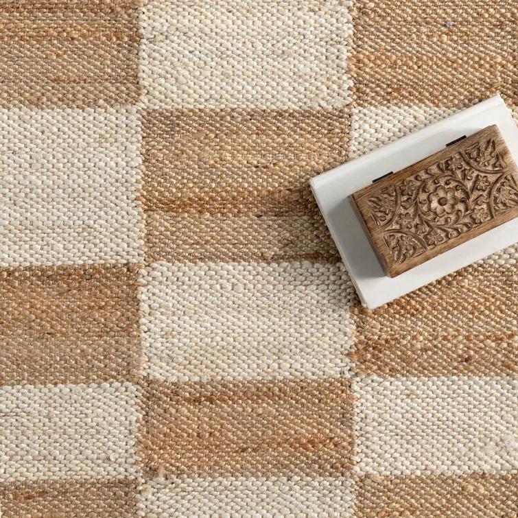 Hokku Designs Izara Checkered Jute Area Rug