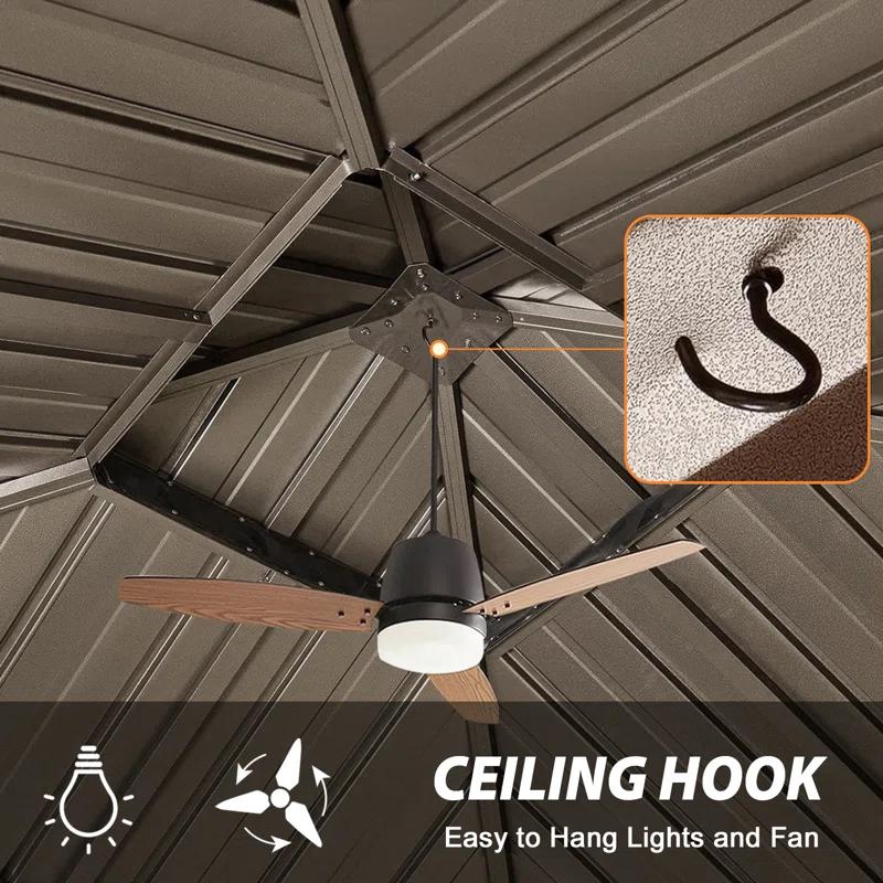 EAGLE PEAK Outdoor Aluminum Frame Hardtop Patio Gazebo