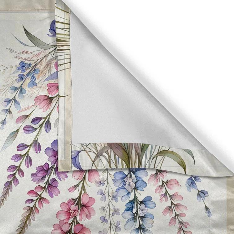 Ambesonne Floral Tailored 55'' W Kitchen Curtain
