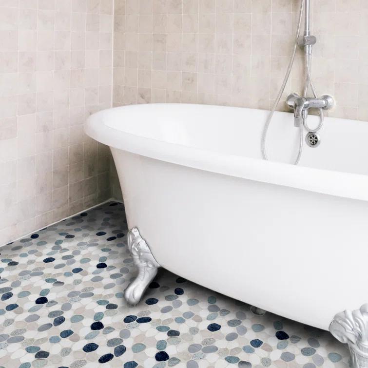 b.o.i Hawaii 12" x 12" Natural Stone Pebbles Mosaic Wall & Floor Tile