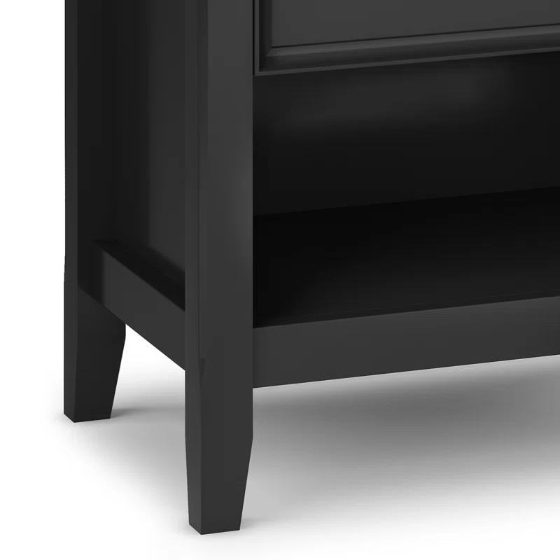 Simpli Home Amherst 24"W 2-Drawer Solid Wood Nightstand with Open Shelf