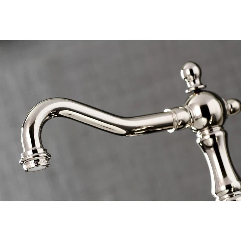 Kingston Brass KS1976AX Kingston Brass Heritage Two-Handle 3-Hole Deck Mount Widespread Bathroom Faucet with Brass Pop-Up Drain