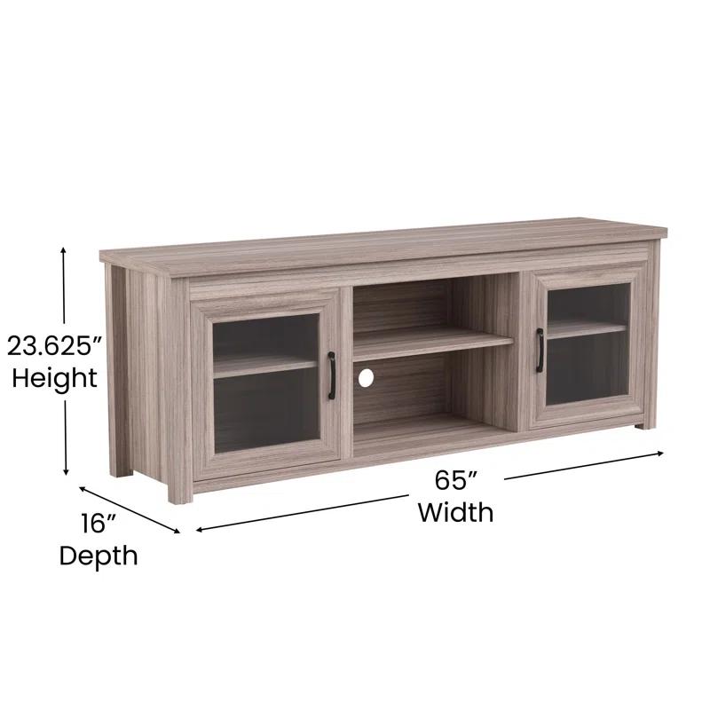 Flash Furniture Hatteras Classic TV Stand for up to 80" TVs with Glass Fronted Doors