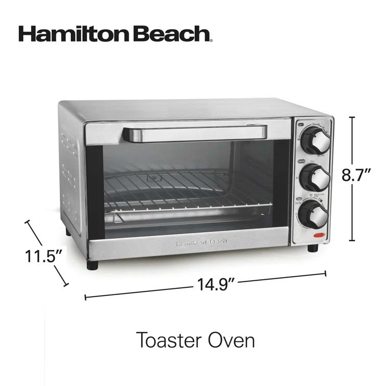 Hamilton Beach® Large 4-Slice Countertop Toaster Oven & Pizza Maker & Reviews | Wayfair