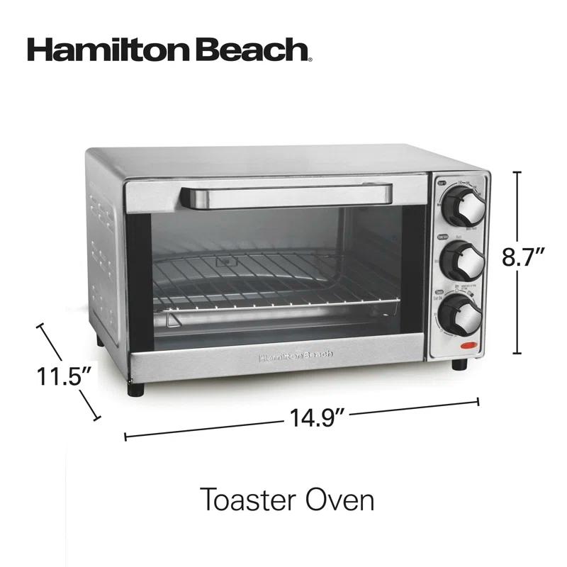Hamilton Beach® Large 4-Slice Countertop Toaster Oven & Pizza Maker & Reviews | Wayfair