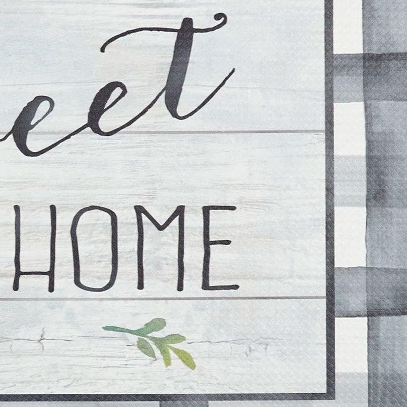 SoHome Cozy Living Home Sweet Home Farmhouse Buffalo Check Border Anti-Fatigue Mat