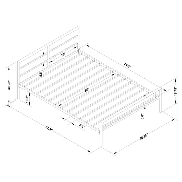 Kirby Kha Fisher Open Frame Bed Gunmetal
