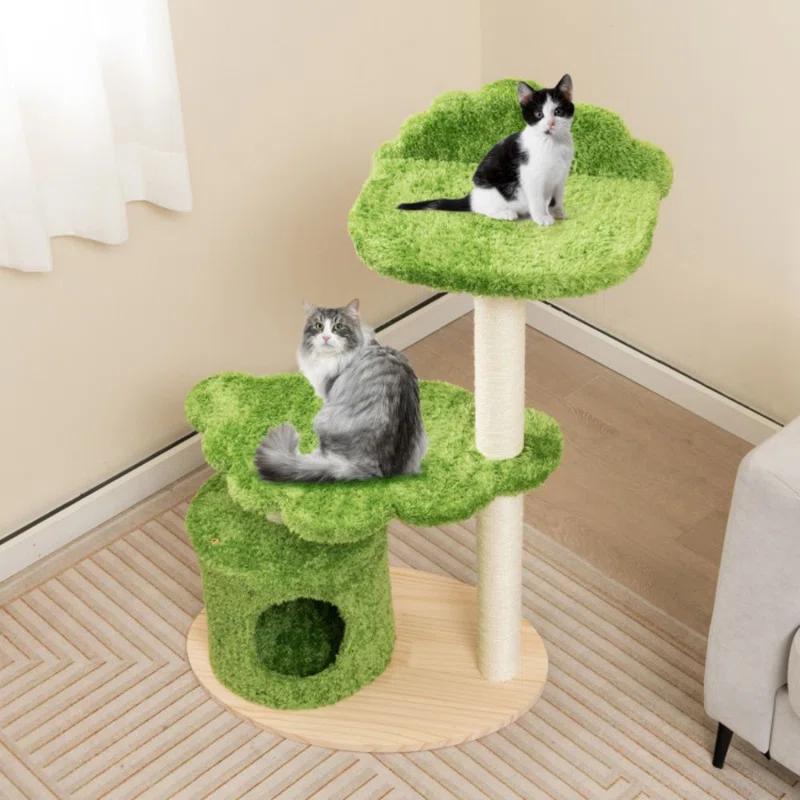 Tucker Murphy Pet™ 38" Cute Cat Tree Cat Condo Furniture With Fully Wrapped Sisal Scratching Posts