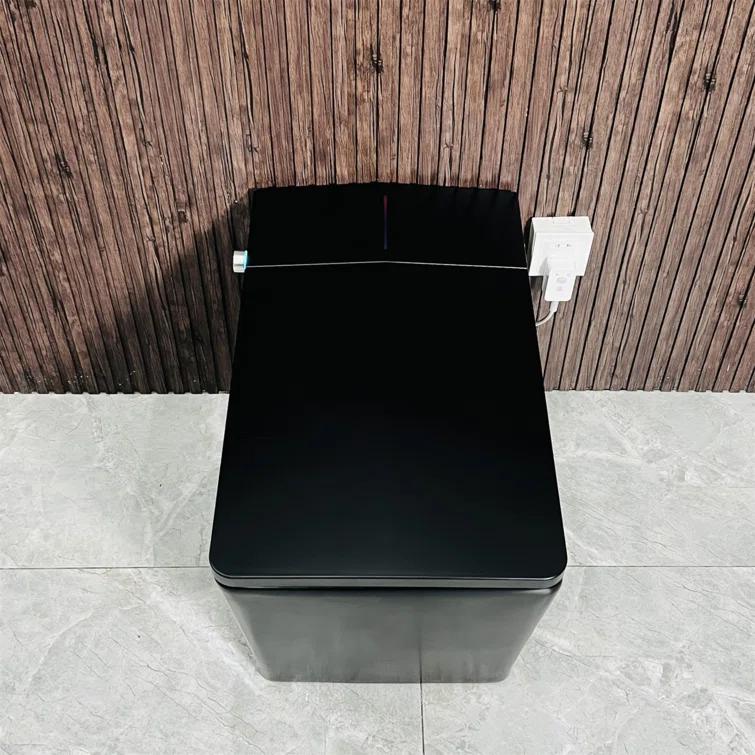 LOONGFIELD Square Smart Toilet With Built-In Tank For Modern Bathroom, Remote Control, Tankless Bidet Toilet With Foot Touching Lid Opening, Auto Flush, Heated Seat, LED Digital Display, User Memory ASTarQ-W2826P205909