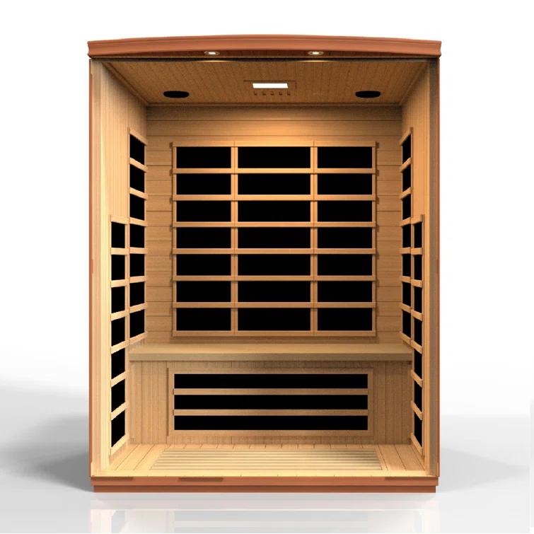 Dynamic Infrared Dynamic Infrared Lugano 3 - Person Bluetooth Compatible FAR Infrared Sauna with Remote Control in Hemlock