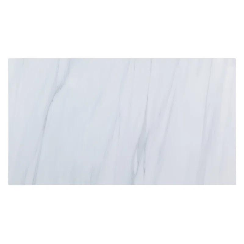 Latitude Run® Marble Top & Gray Finish Kitchen Island