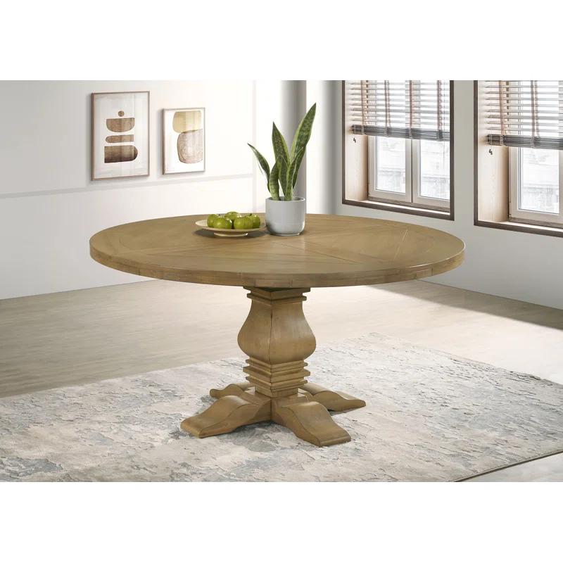 Ophelia & Co. Morriston Pine Round Solid Wood Dining Table