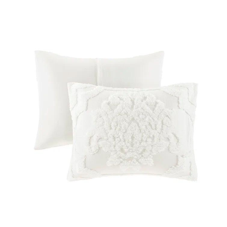 Madison Park Viola Tufted Cotton Chenille Damask 3 Piece Comforter Set