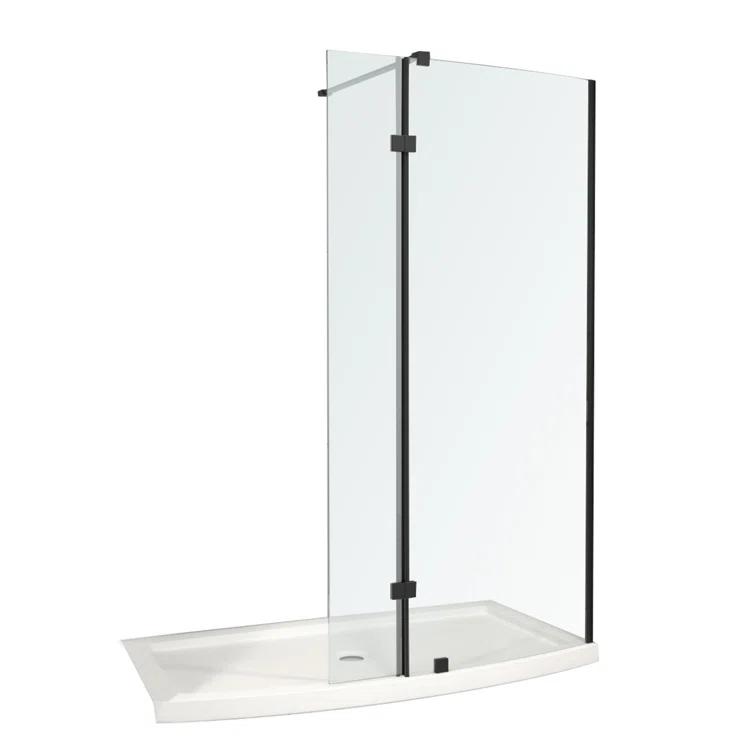 A&E Bath and Shower 60'' W 77.5'' H Framed Shower Enclosure Halim-60-BLK