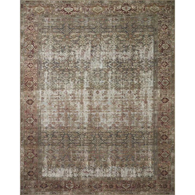 Georgie Oriental Moss/Salmon Area Rug