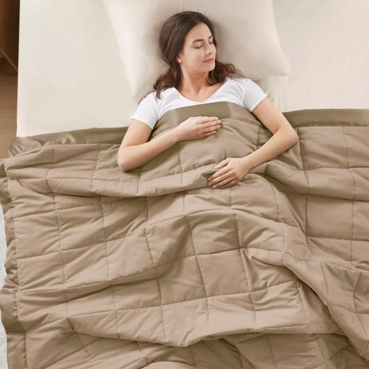 Madison Park Lightweight Down Alternative Blanket with Satin Trim