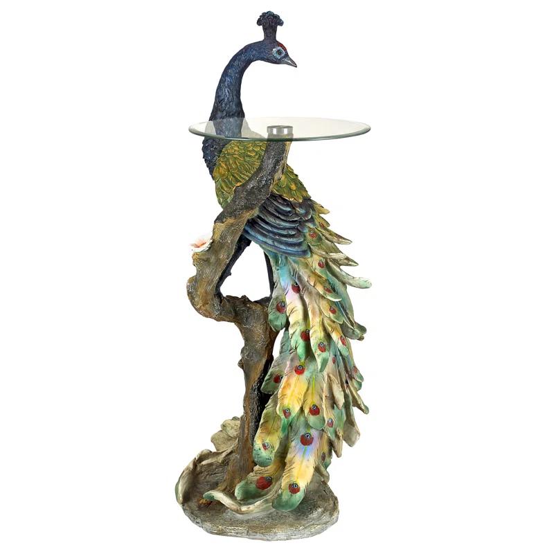 Design Toscano Peacock's Perch Sculptural End Table