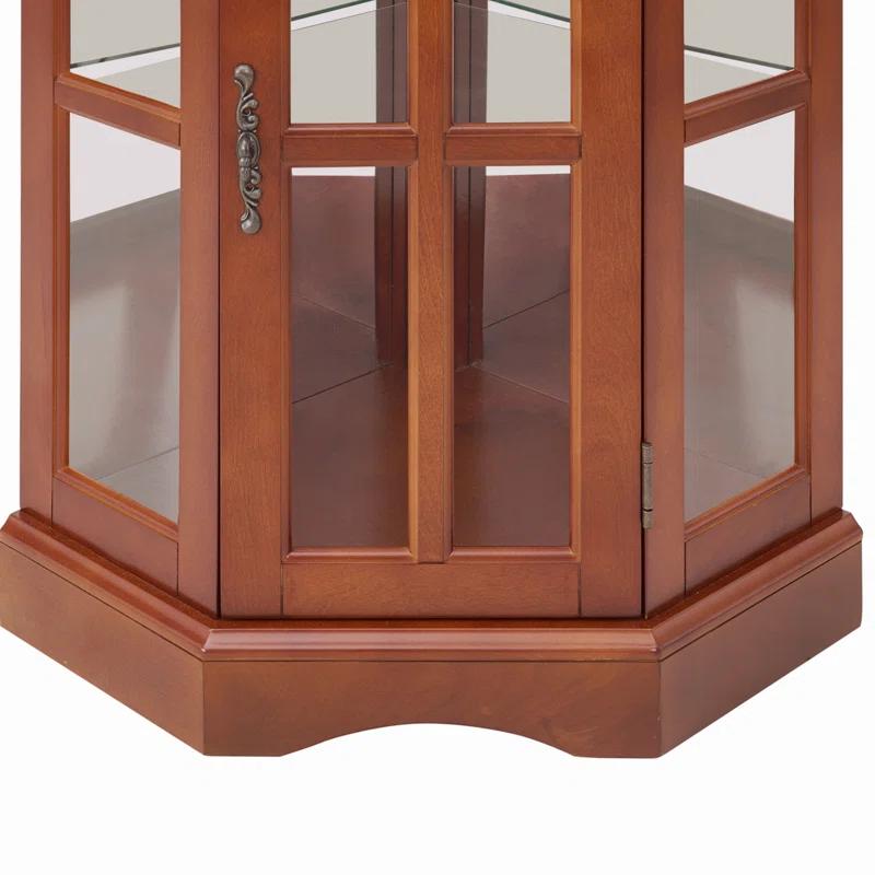 Mugsy Corner Curio Cabinet With 5 Shelves And Lighting System(E26 Light Bulb Not Included)