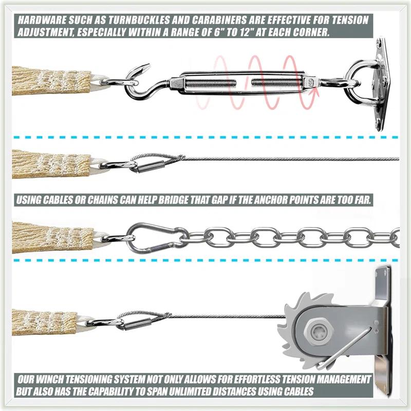 Amgo Amgo Rectangle Sun Shade Sail with Hardware Kit
