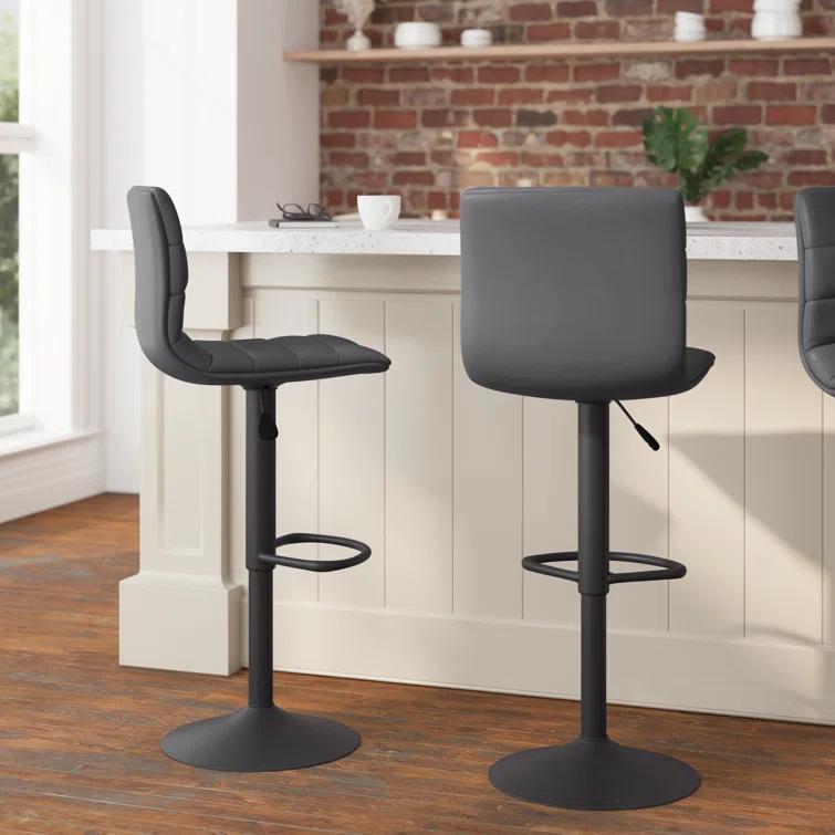 Taylor & Logan Rochester Swivel Upholstered Adjustable Height Counter Stool with Metal Frame