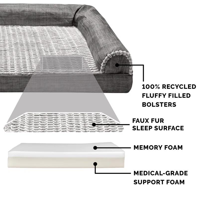 FurHaven Luxe Fur & Performance Linen Sofa Bed