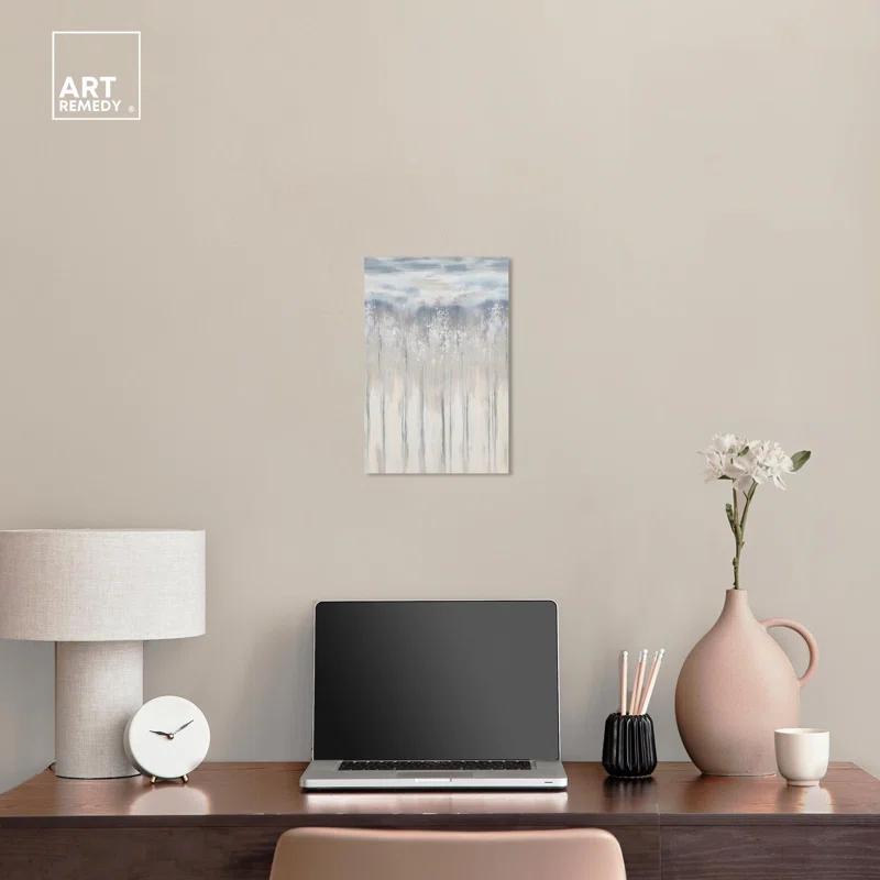 Art Remedy Scratched Sepia Canvas Minimalist Abstract by Art Remedy