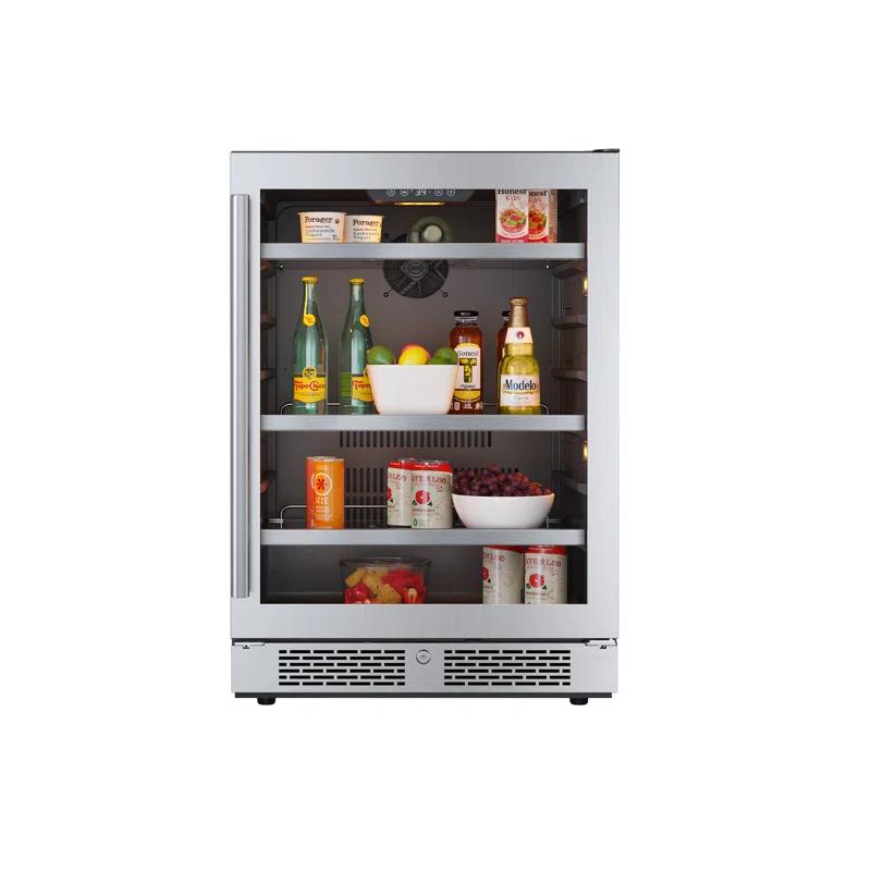 Avallon Avallon 23.8125'' W Convertible 140 Cans (12 oz.) Beverage Cooler with Glass Door