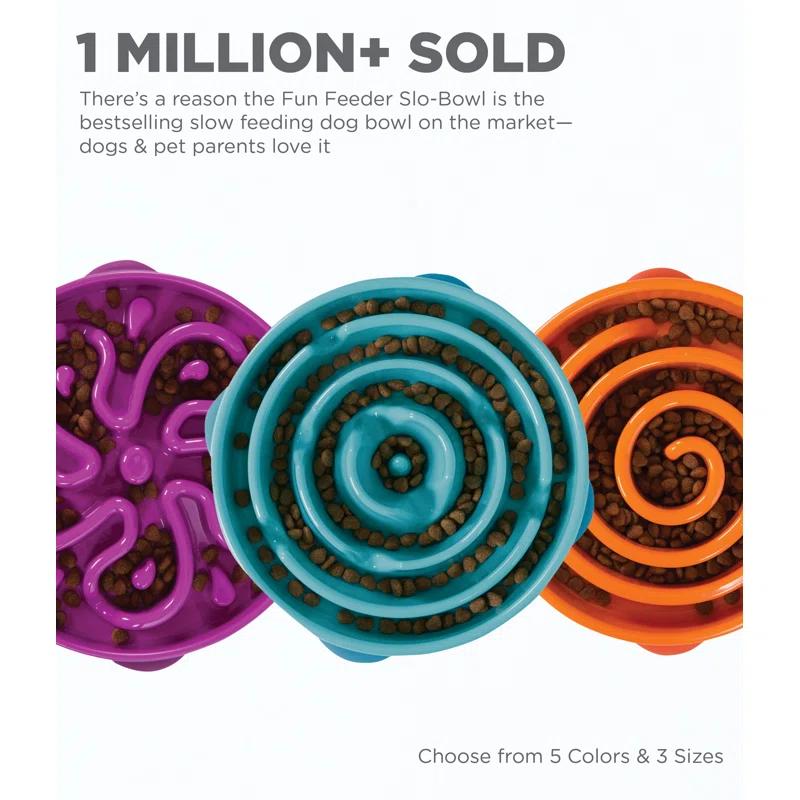 Outward Hound Outward Hound Fun Feeder Slow Bowl, Slow Feeder Dog Bowl