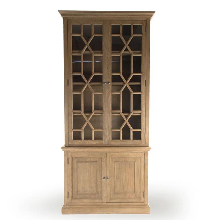 Zentique Vallis Lighted Reclaimed Oak Display Cabinet