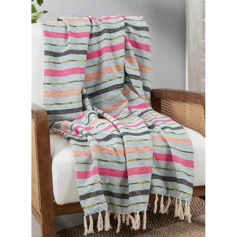 Saro Sevan Collection Hand Woven Throw Blanket