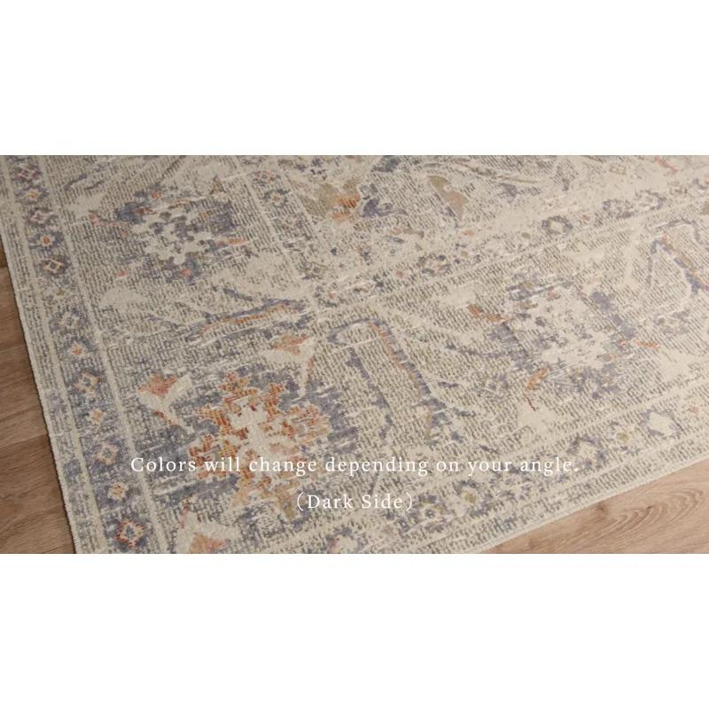 Chris Loves Julia x Loloi Rosemarie Oriental Oatmeal/Lavender Area Rug
