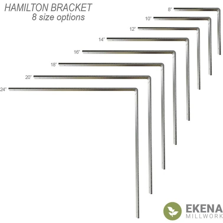 Ekena Millwork 2"W x 18"D x 18"H Hamilton Steel Bracket, Stainless Steel
