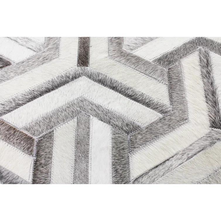 Darya Home Cowhide Geometric Indoor Rug