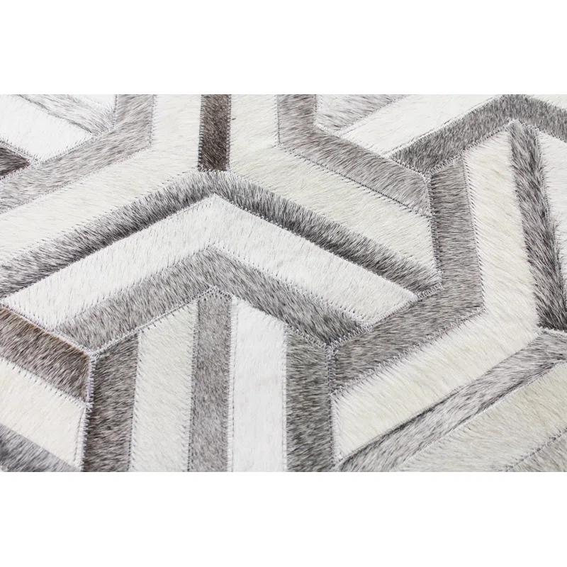 Darya Home Cowhide Geometric Indoor Rug