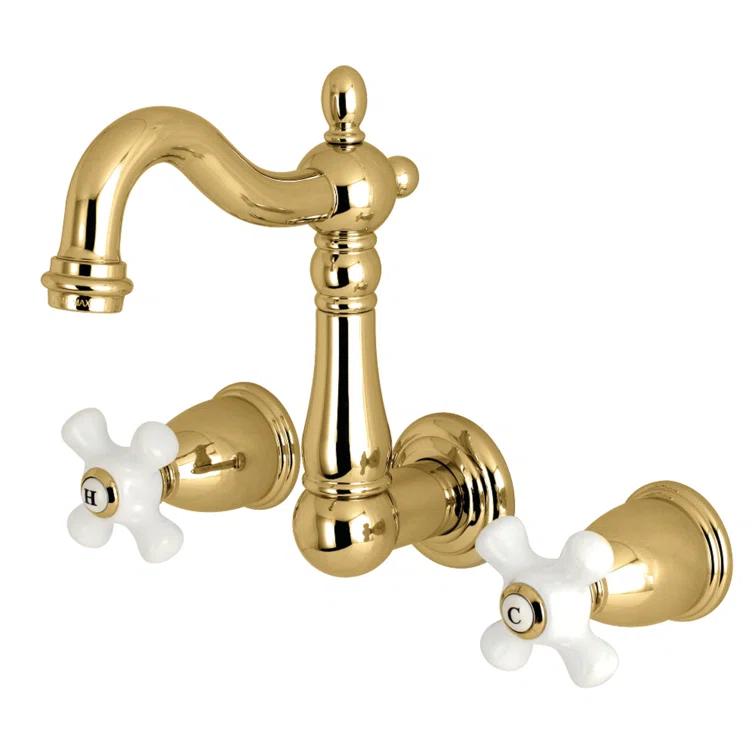 Kingston Brass Kingston Brass Heritage Two-Handle 3-Hole Wall Mount Bathroom Faucet KS1222PX