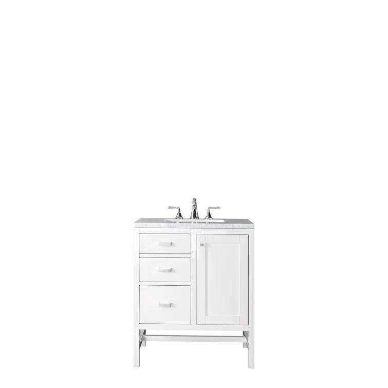 James Martin Vanities Addison 30'' Single Bathroom Vanity with Engineered Quartz Top
