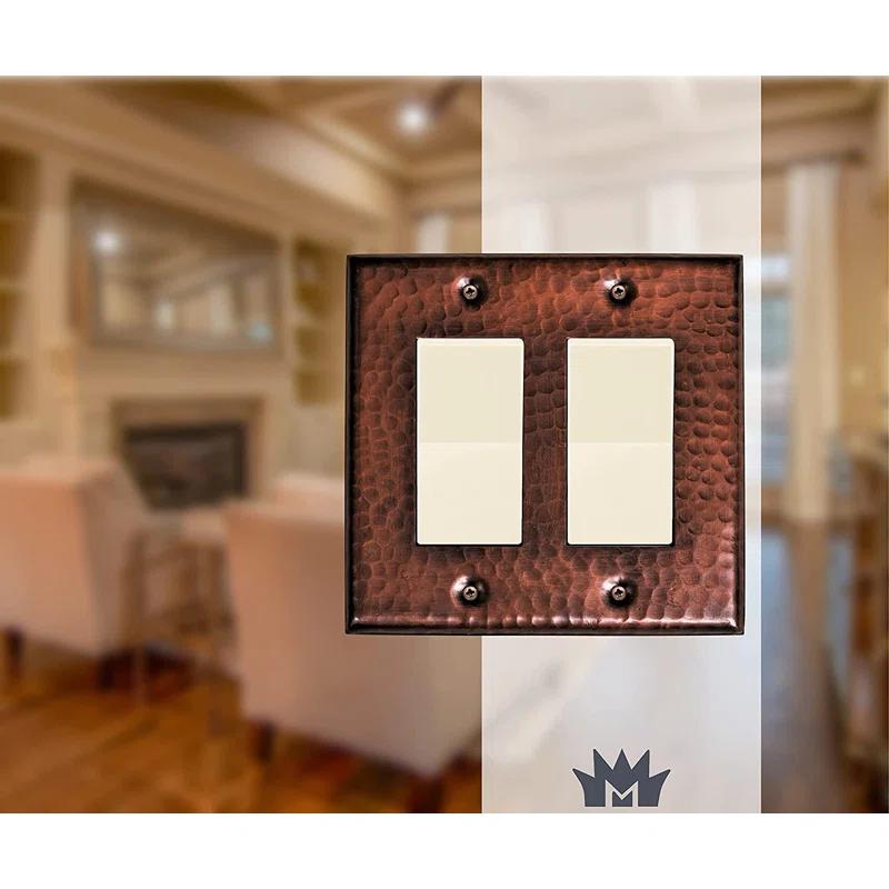 Monarch Abode Hand Hammered 2 - Gang Rocker Standard Wall Plate