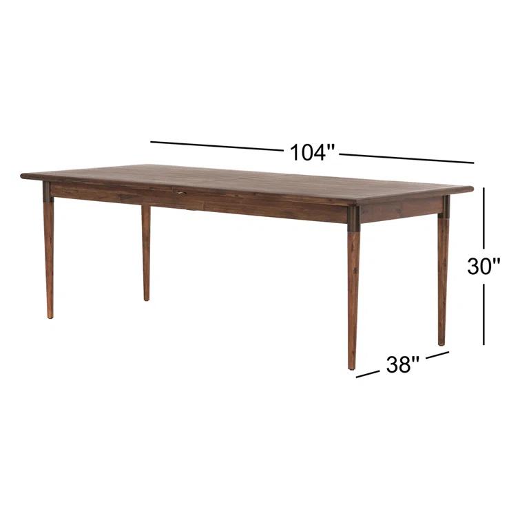 Scandinavian Inspired Extendable Dining Table in Classic Brown