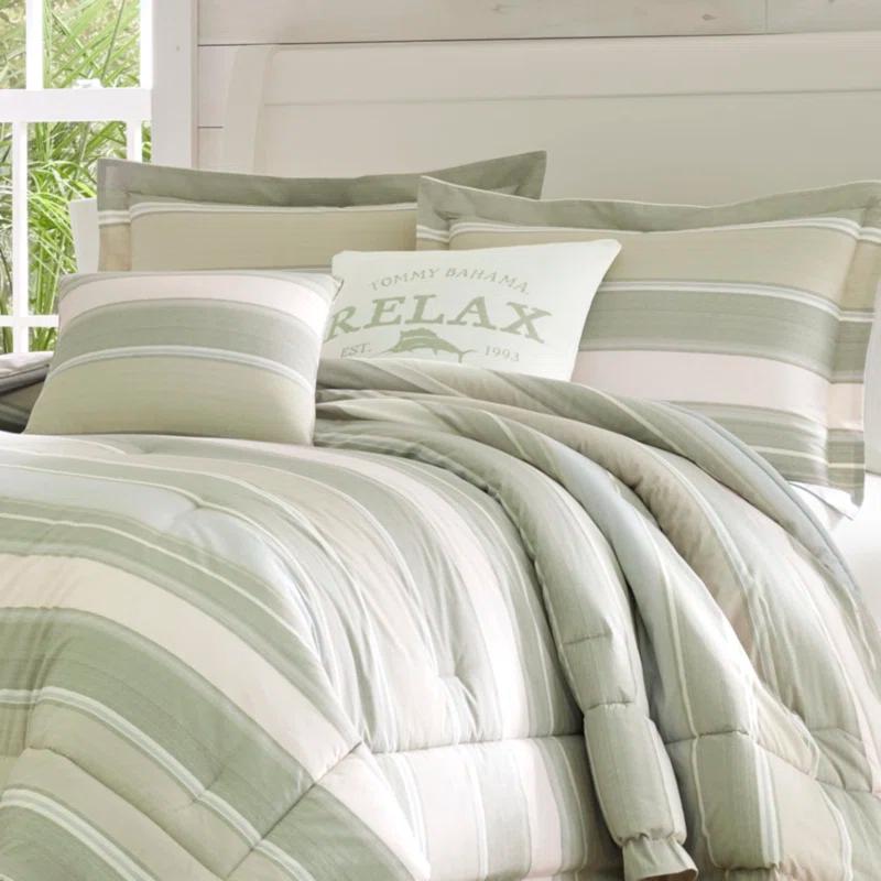 Tommy Bahama Home Tommy Bahama Serenity Green Cotton Reversible 5 Piece Comforter Set