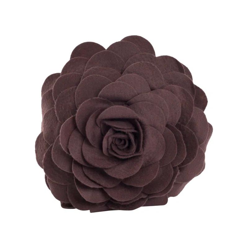 Saro Felt Collection Appliqued Felt Throw Pillow