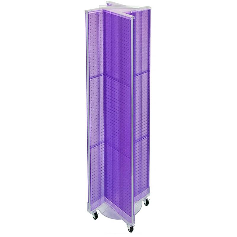 Azar Displays Pinwheel Pegboard Floor Display on Wheeled Base. Panel Size: 13.5"W x 60"H
